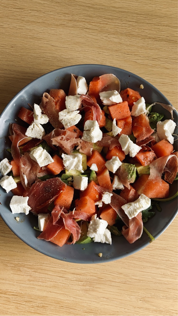 Salade watermeloen geitenkaas