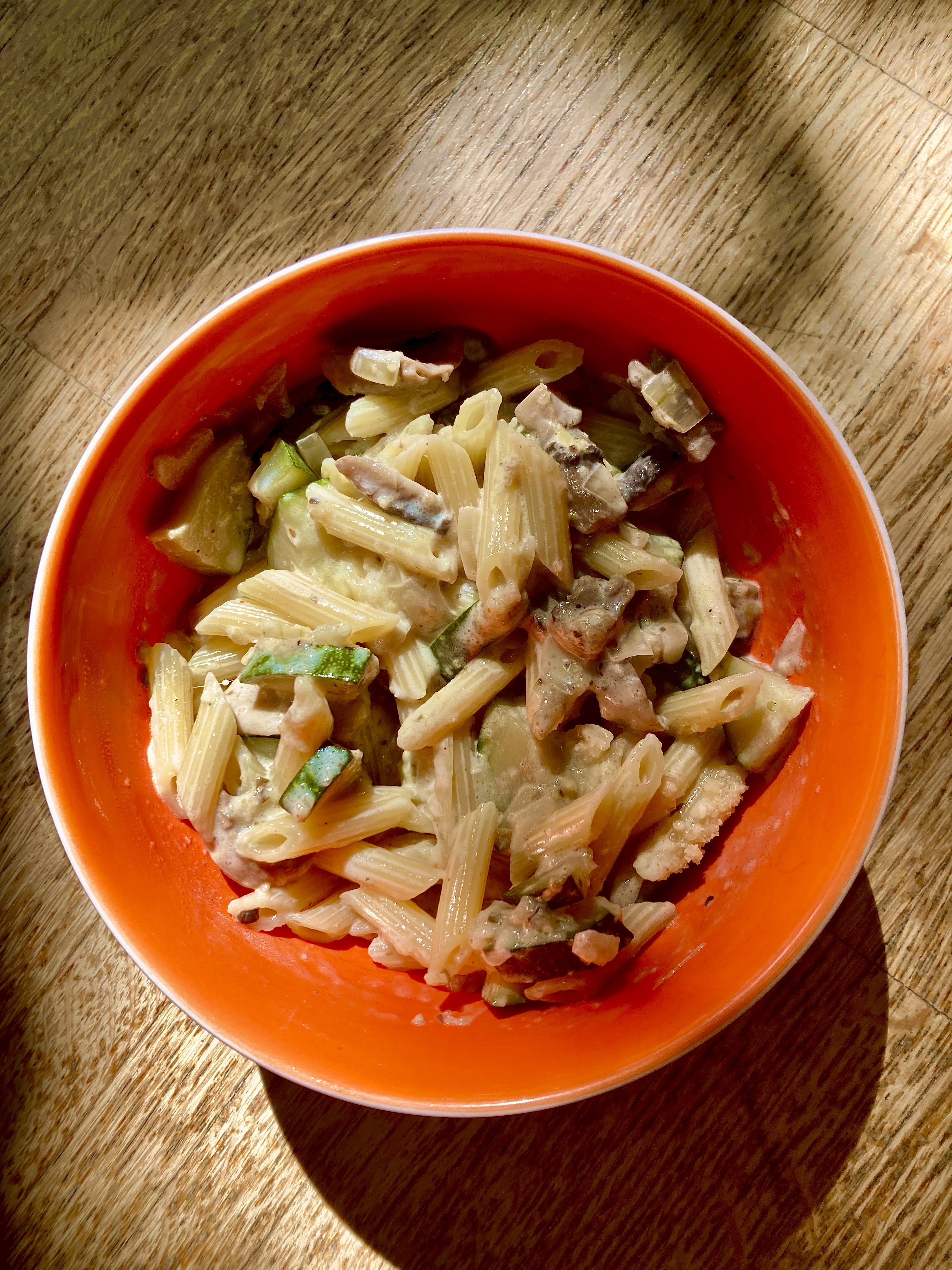 Pasta courgette & champignon